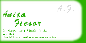 anita ficsor business card